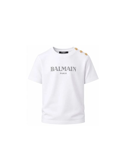 T-shirt, bambina, logata. BALMAIN | BZ8H51 Z3672100NE
